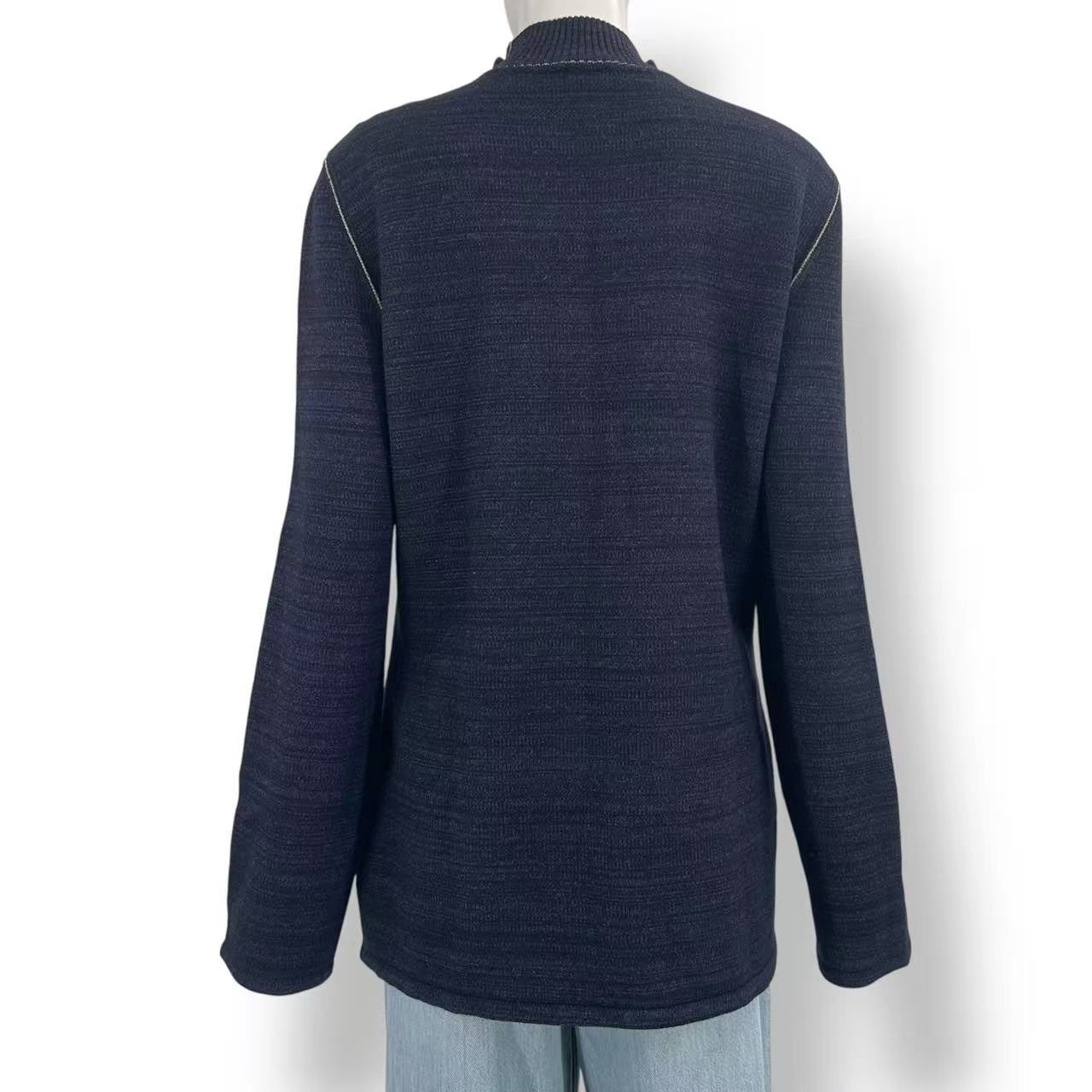 Chanel Sweater Gold Button CC Logo Wool 46 — view 3