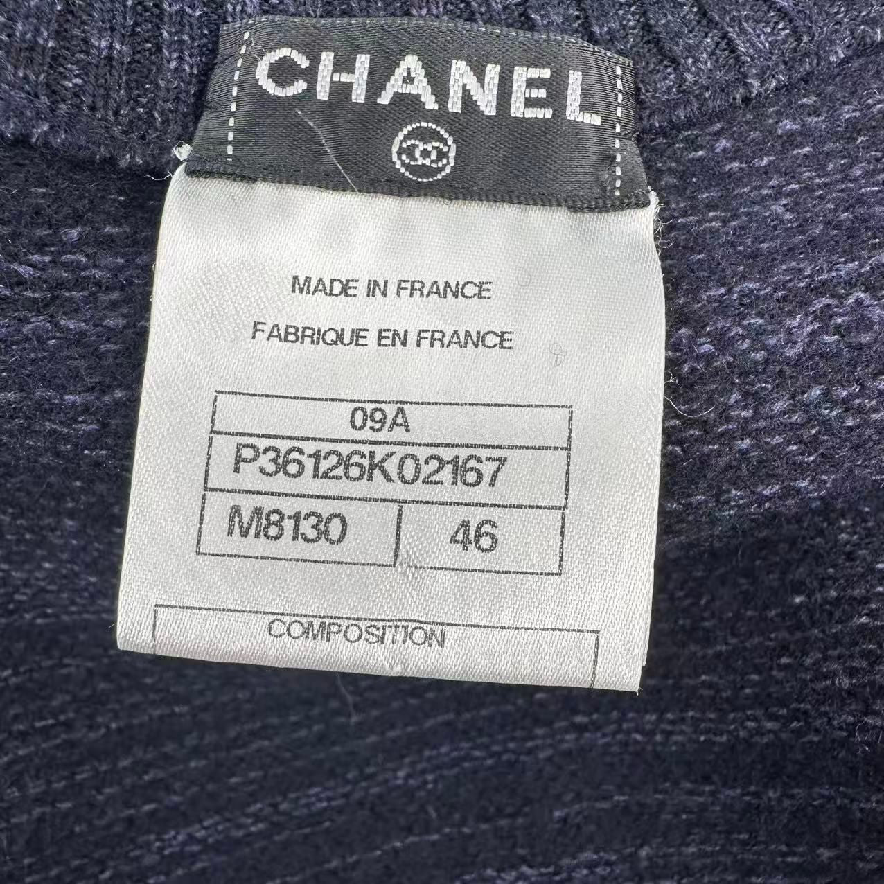 Chanel Sweater Gold Button CC Logo Wool 46 — view 6