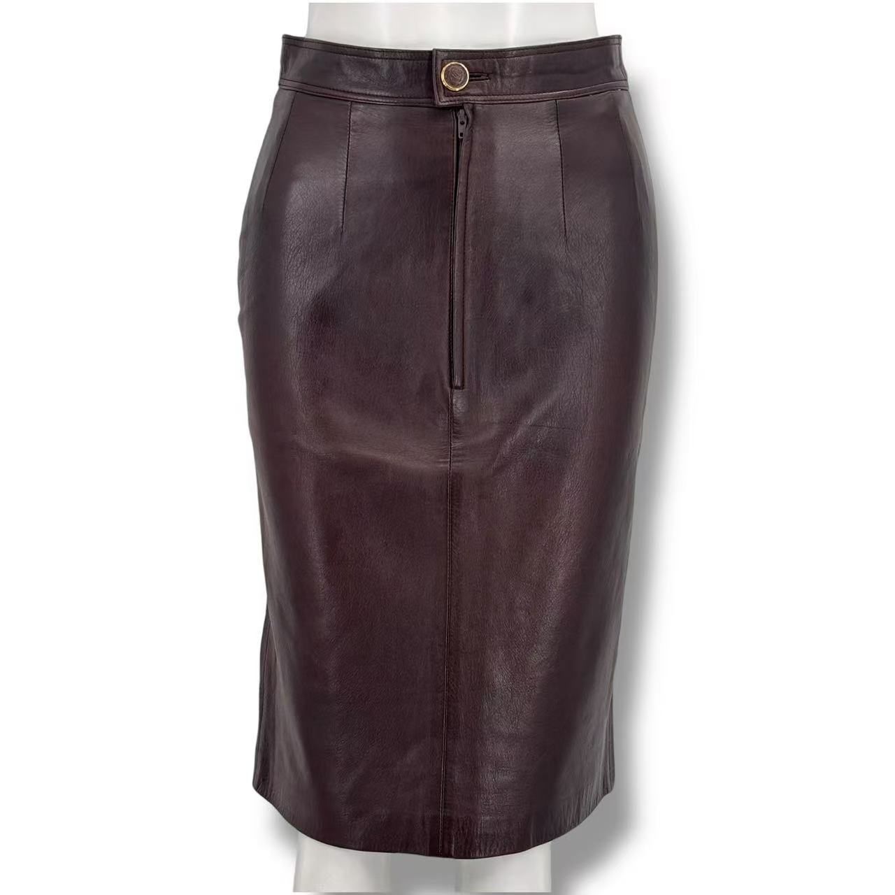 Loewe Skirt Leather Brown 38