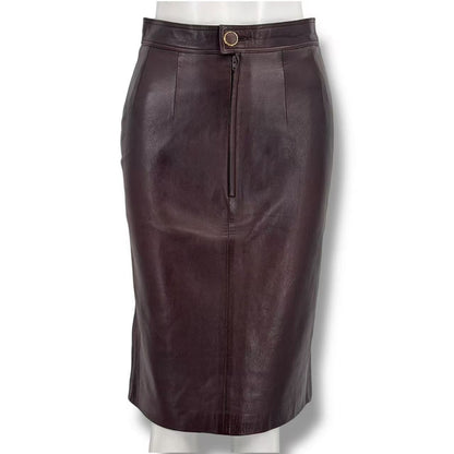 Loewe Skirt Leather Brown 38