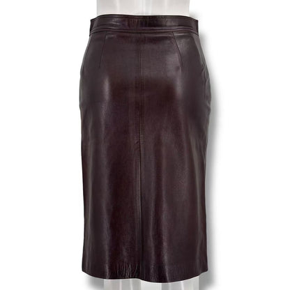 Loewe Skirt Leather Brown 38 — view 2