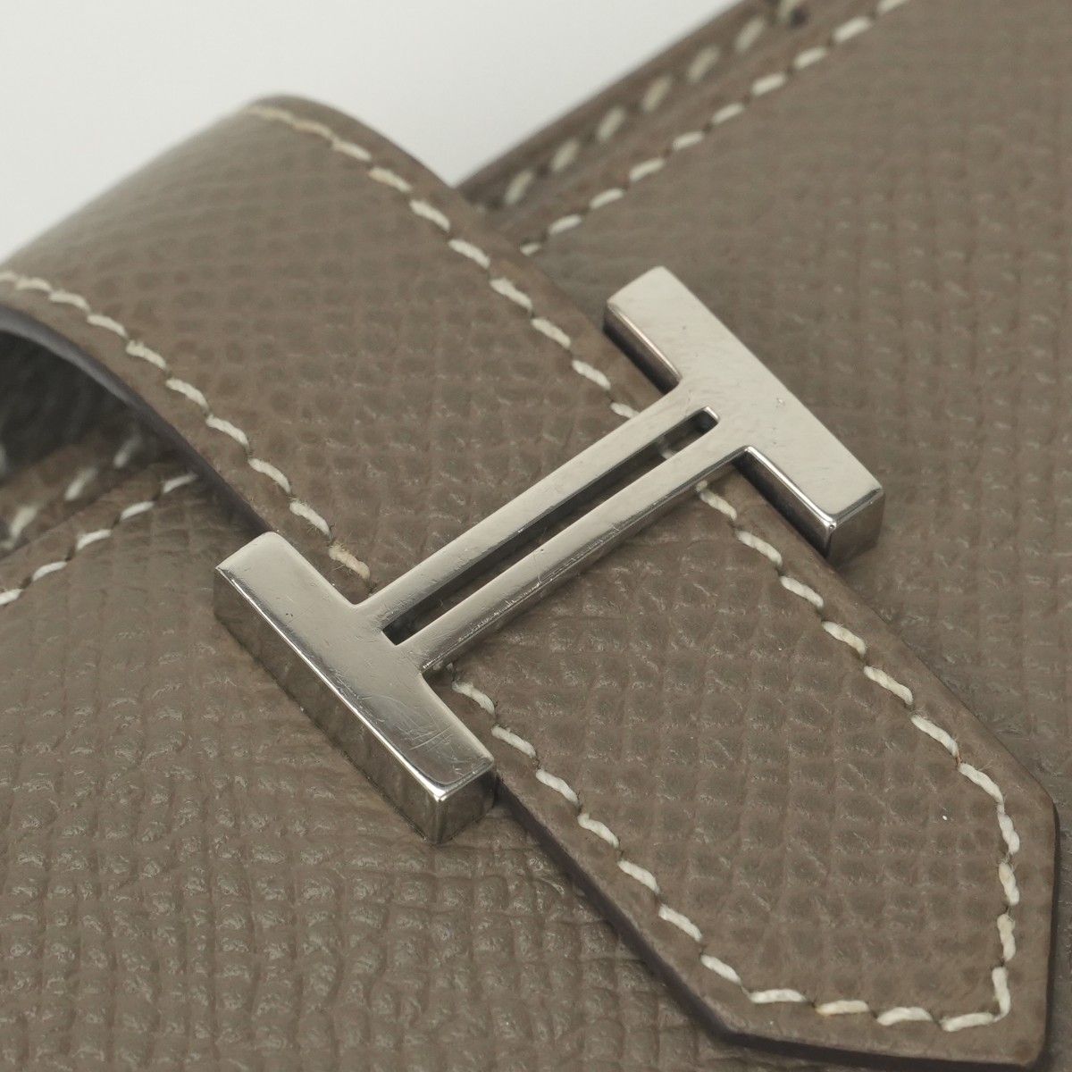 Hermes Bearn Souffle Wallet Epsom Etoupe Gray Silver Veau — view 6