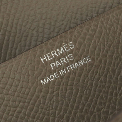 Hermes Bearn Souffle Wallet Epsom Etoupe Gray Silver Veau — view 7