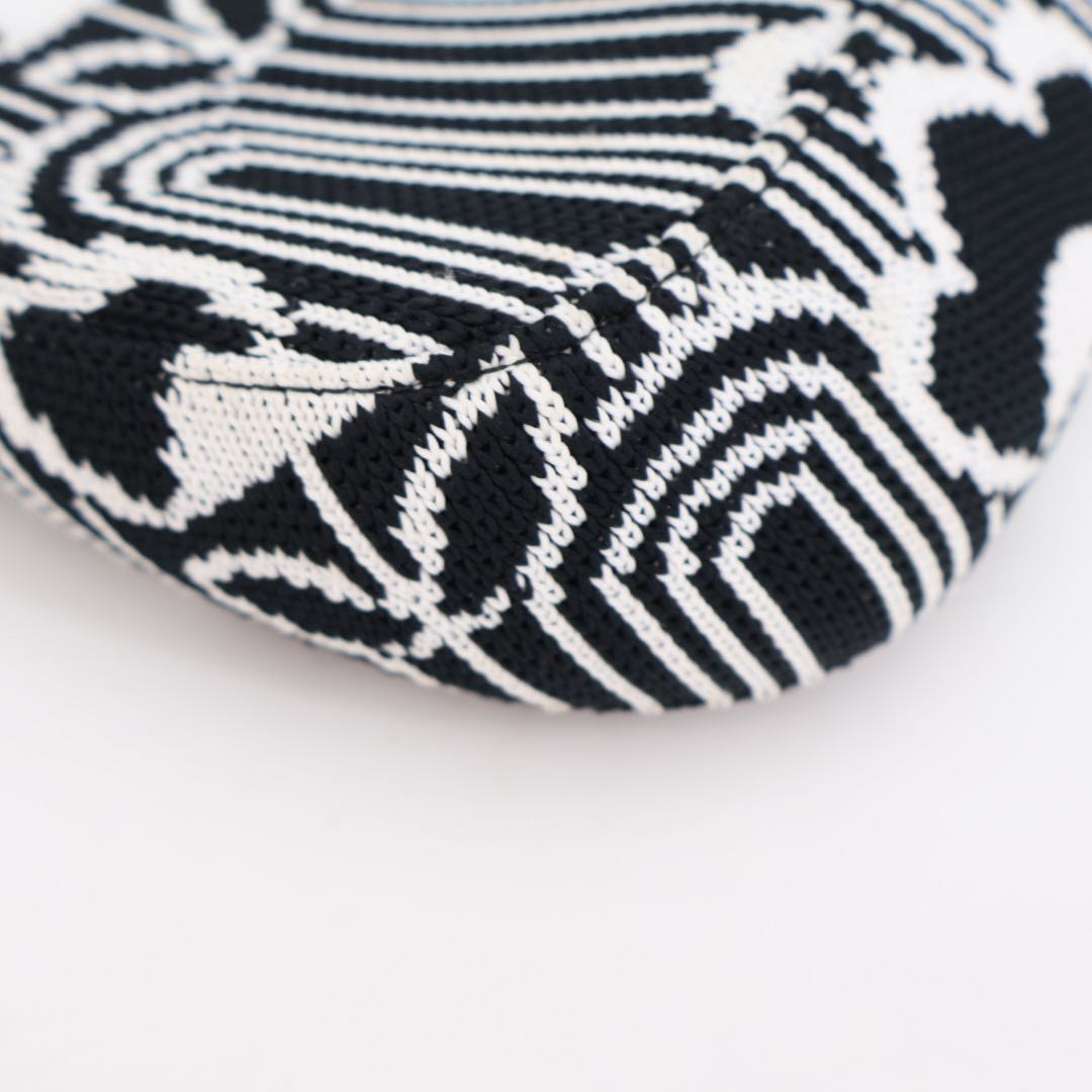 Prada Cles Jacquard Leather Shoulder Bag Black White — view 5