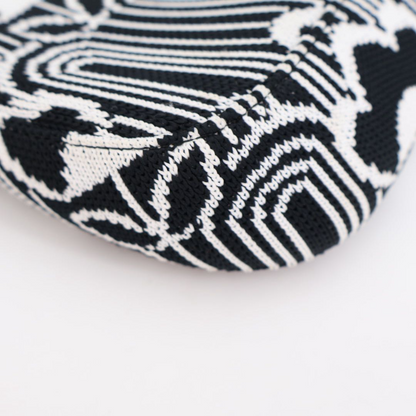 Prada Cles Jacquard Leather Shoulder Bag Black White — view 5