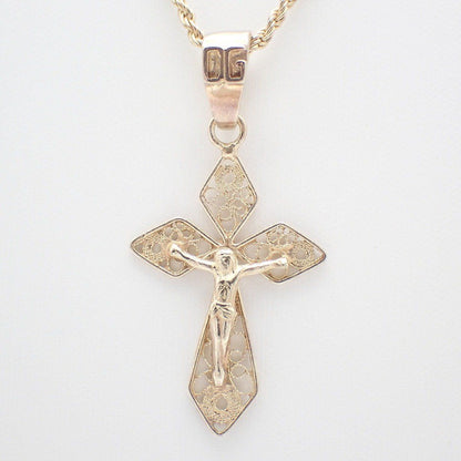 Dolce & Gabbana Cross Necklace 925 Sterling Silver Gold Pawn — view 7