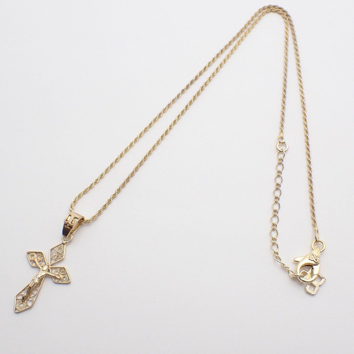 Dolce & Gabbana Cross Necklace 925 Sterling Silver Gold Pawn — view 2