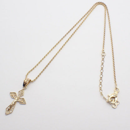 Dolce & Gabbana Cross Necklace 925 Sterling Silver Gold Pawn — view 2
