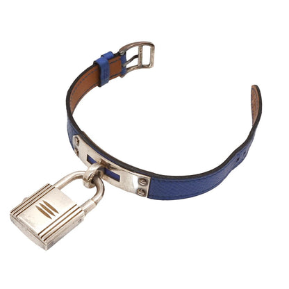 Hermes Kelly Watch Vintage Silver Blue Leather Quartz Cadena — view 5