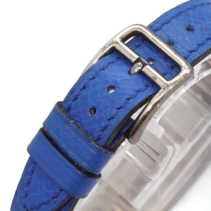 Hermes Kelly Watch Vintage Silver Blue Leather Quartz Cadena — view 8