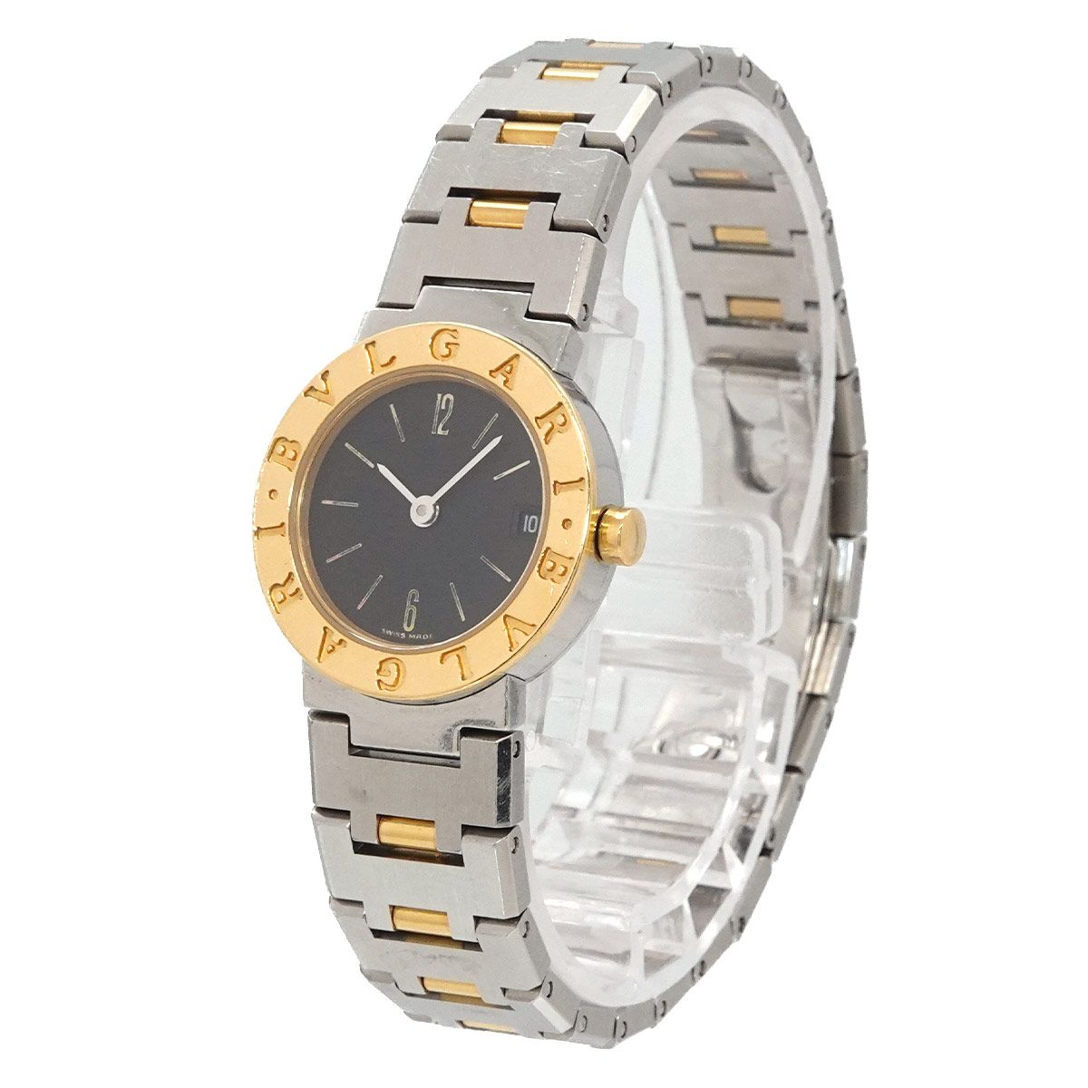 Bvlgari Watch Date Black YG Quartz — view 3