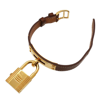 Hermes Kelly Watch Vintage White Brown Quartz Cadena — view 5