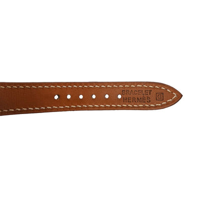 Hermes Kelly Watch Vintage White Brown Quartz Cadena — view 7