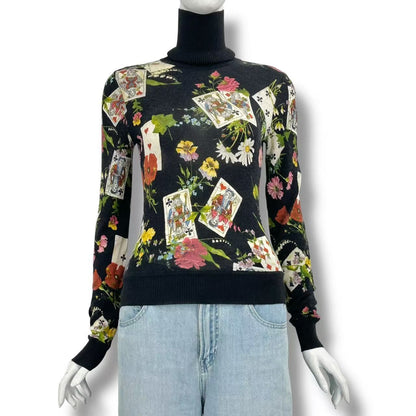 Dior Top Long Sleeve Knit Top Wool Cashmere Multicolor 36 Sweater