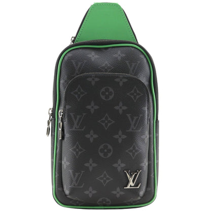 Louis Vuitton Avenue Sling Bag PM Monogram Eclipse Canvas Bamb Green Black
