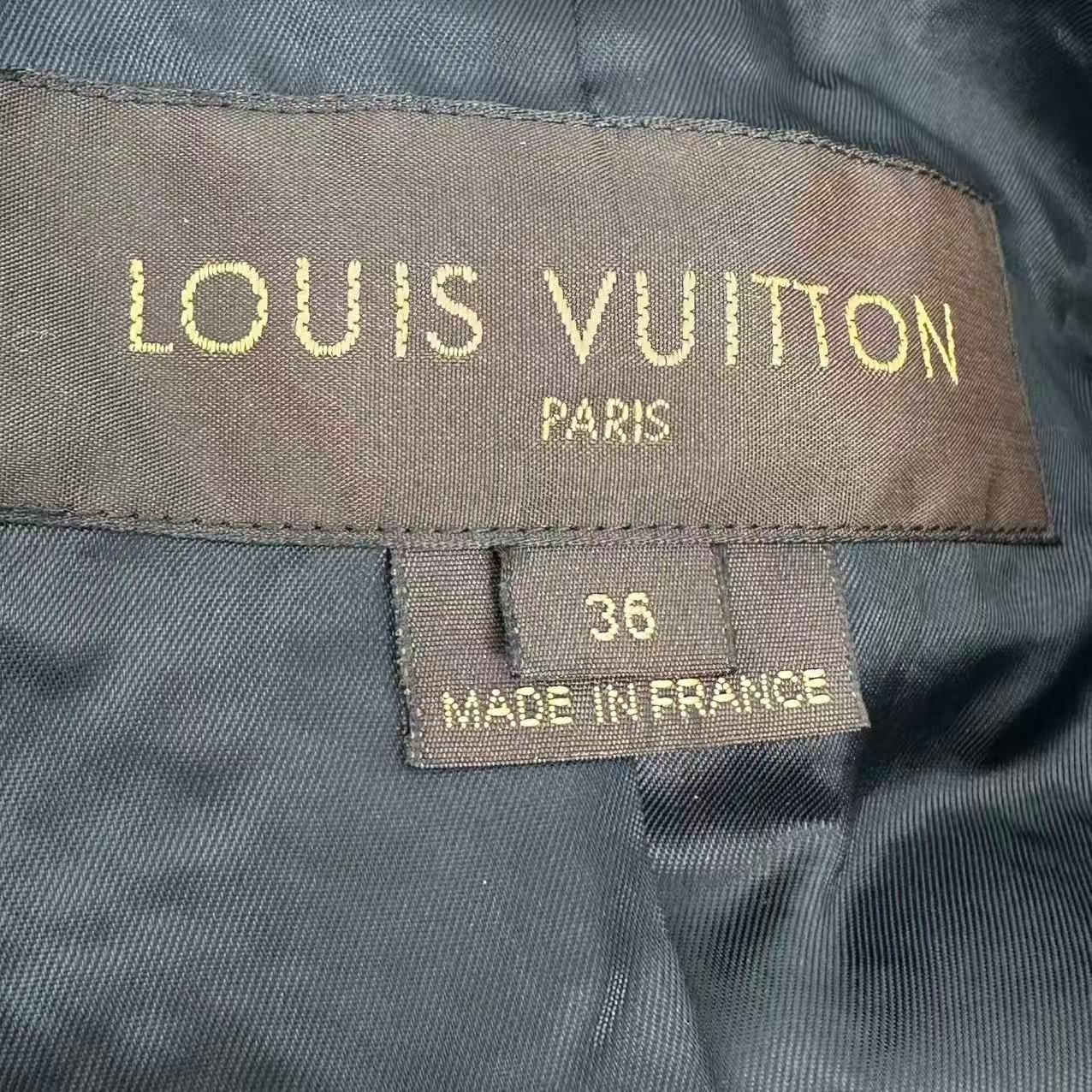 Louis Vuitton Jacket & Skirt Set Wool Double Face Black All Over Pattern — view 6