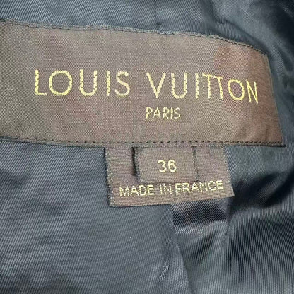 Louis Vuitton Jacket & Skirt Set Wool Double Face Black All Over Pattern — view 6