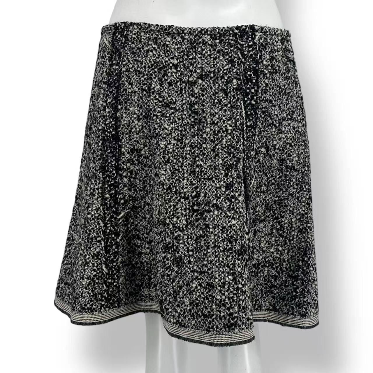 Louis Vuitton Jacket & Skirt Set Wool Double Face Black All Over Pattern — view 3