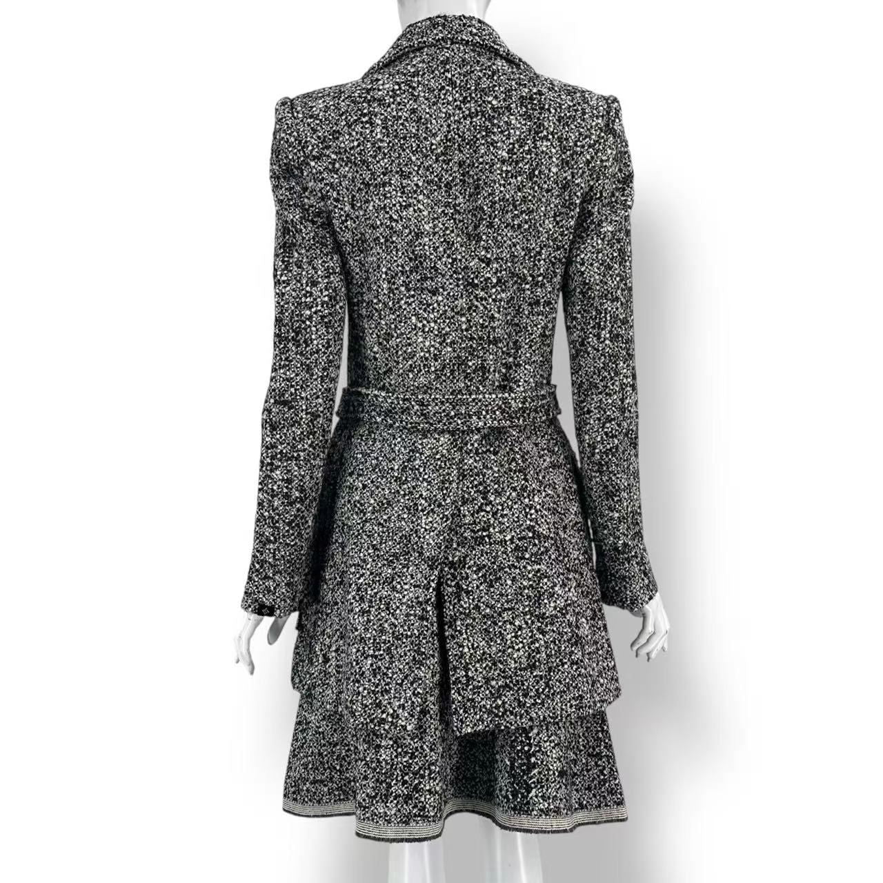 Louis Vuitton Jacket & Skirt Set Wool Double Face Black All Over Pattern — view 2