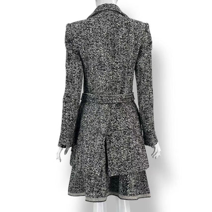 Louis Vuitton Jacket & Skirt Set Wool Double Face Black All Over Pattern — view 2