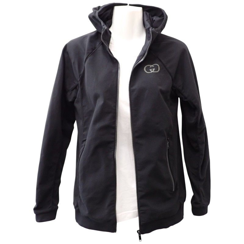 Gucci Zip Hoodie S Top Hooded Jacket Stretch Nylon Polyurethane Gym Running — view 2