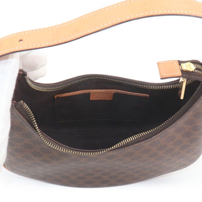 Celine Macadam Hand Bag Leather Brown Gold Vintage — view 6