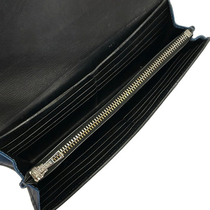 Loewe Wallet Puzzle Navy Blue Gray Dark Leather — view 4
