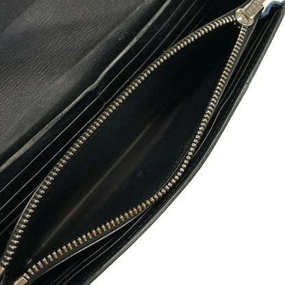 Loewe Wallet Puzzle Navy Blue Gray Dark Leather — view 5
