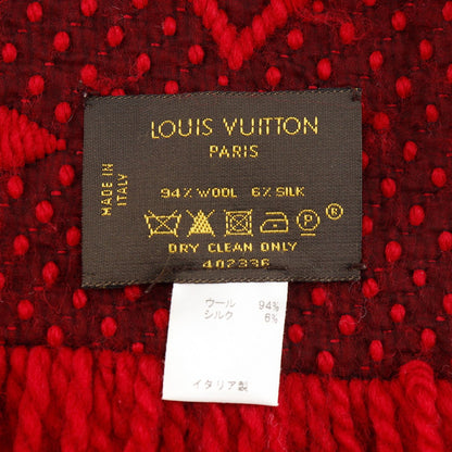 Louis Vuitton Echarpe Logo Mania Monogram Wool Silk Red Scarf — view 8