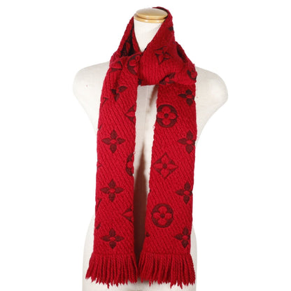 Louis Vuitton Echarpe Logo Mania Monogram Wool Silk Red Scarf — view 2