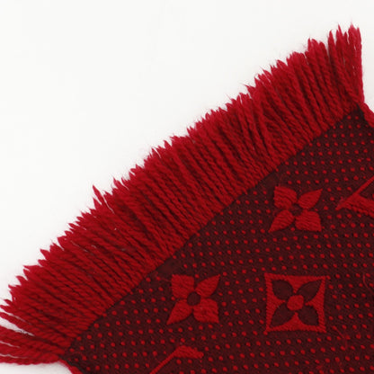 Louis Vuitton Echarpe Logo Mania Monogram Wool Silk Red Scarf — view 5