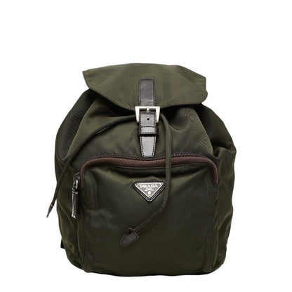 Prada Backpack Green Nylon Leather