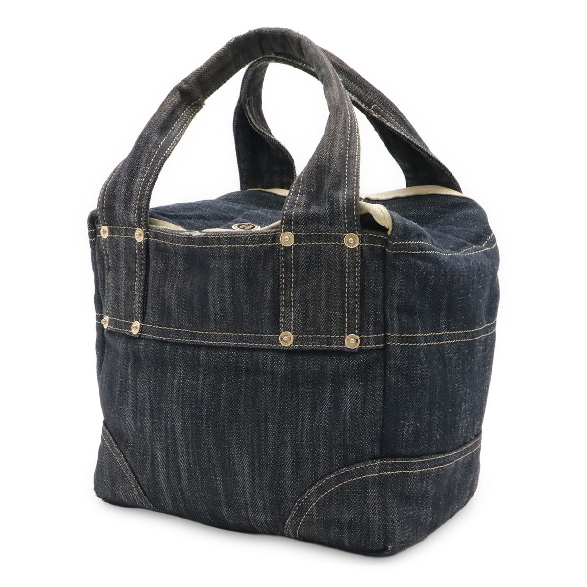 Chanel Spark Ring Denim CC Logo Tote Blue Gold — view 2