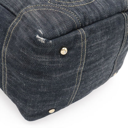 Chanel Spark Ring Denim CC Logo Tote Blue Gold — view 3
