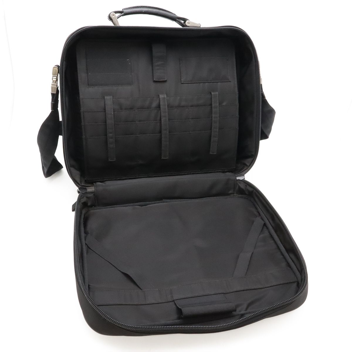 Prada Triangle Logo Business Briefcase Document Purse 2-Way Shoulder Bag Nylon — view 6