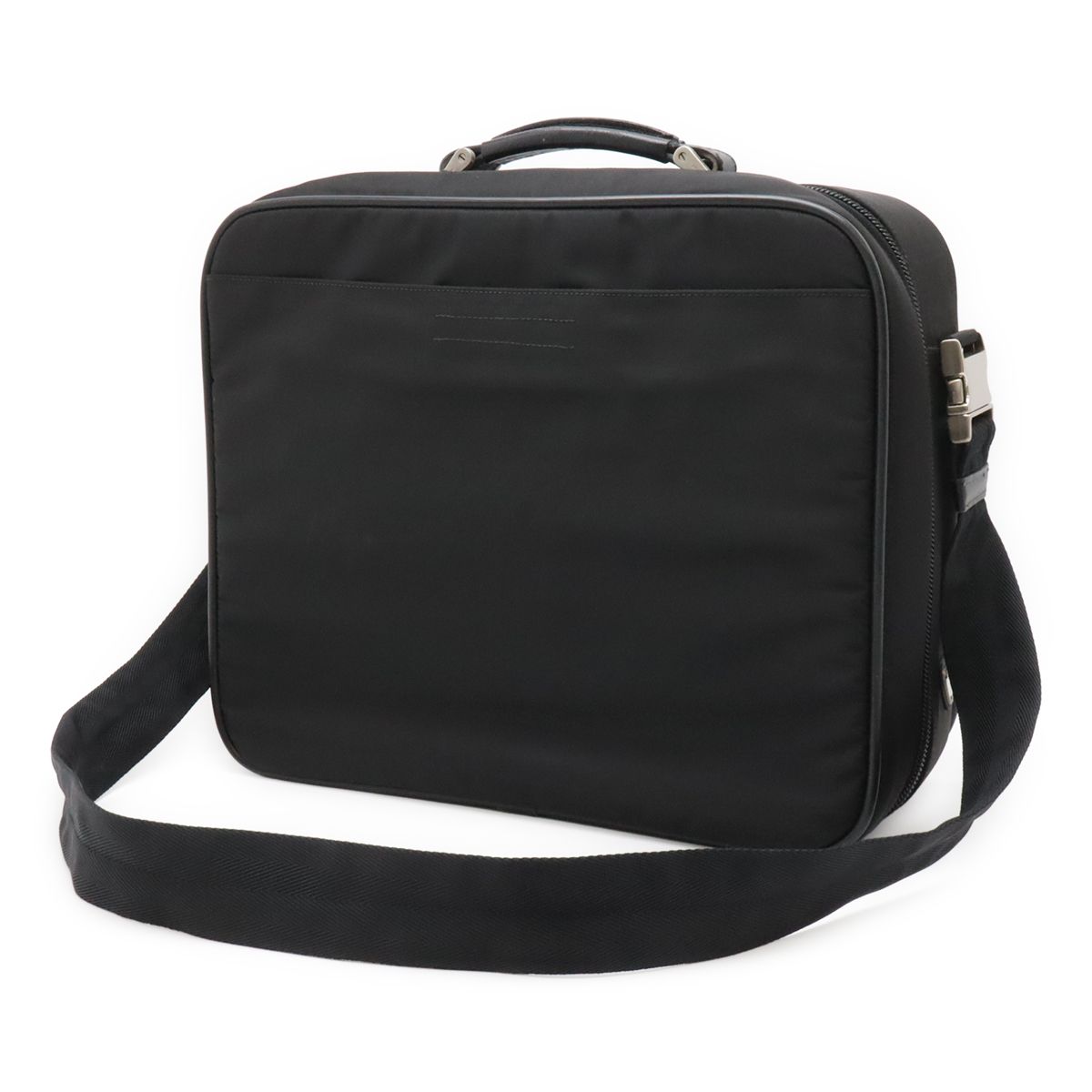 Prada Triangle Logo Business Briefcase Document Purse 2-Way Shoulder Bag Nylon — view 2
