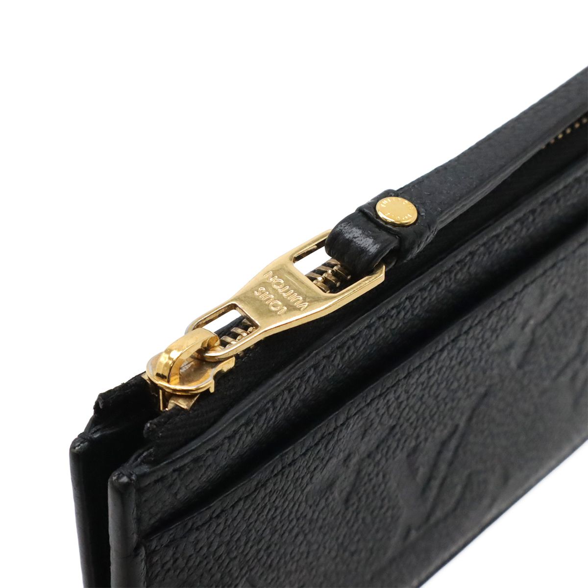 Louis Vuitton Monogram Empreinte Card Holder Zip Coin Purse Noir Black — view 4