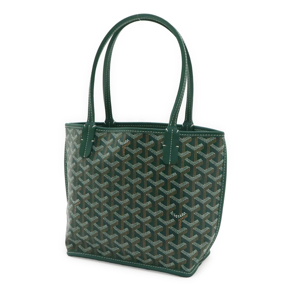Goyard Anjou Mini Tote Reversible Leather Green Pouch Out of Stock — view 2