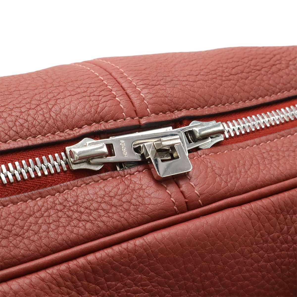 Hermes Victoria 45 Boston Bag Travel Purse Taurillon Clemence Leather Bordeaux — view 5