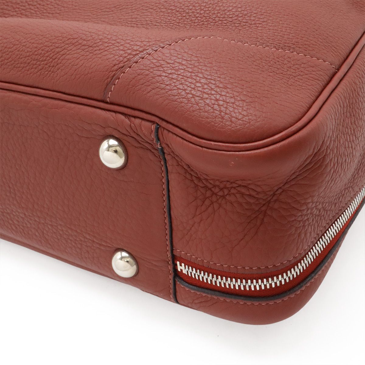 Hermes Victoria 45 Boston Bag Travel Purse Taurillon Clemence Leather Bordeaux — view 3