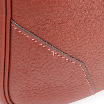 Hermes Victoria 45 Boston Bag Travel Purse Taurillon Clemence Leather Bordeaux — view 4