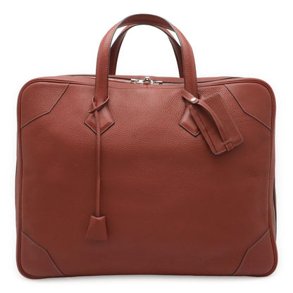 Hermes Victoria 45 Boston Bag Travel Purse Taurillon Clemence Leather Bordeaux