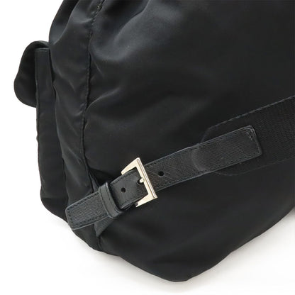 Prada Triangle Logo Backpack Nylon Leather Nero Black Silver — view 5