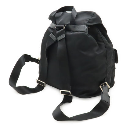 Prada Triangle Logo Backpack Nylon Leather Nero Black Silver — view 2