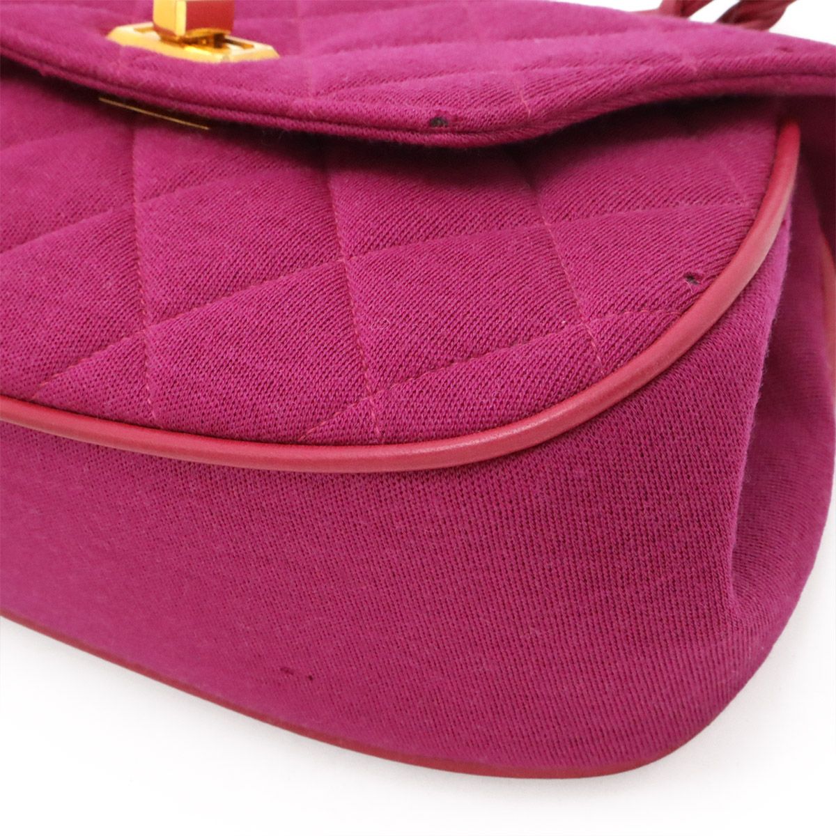 Chanel Quilted Canvas Mini Bag Cotton Purple Gold — view 3
