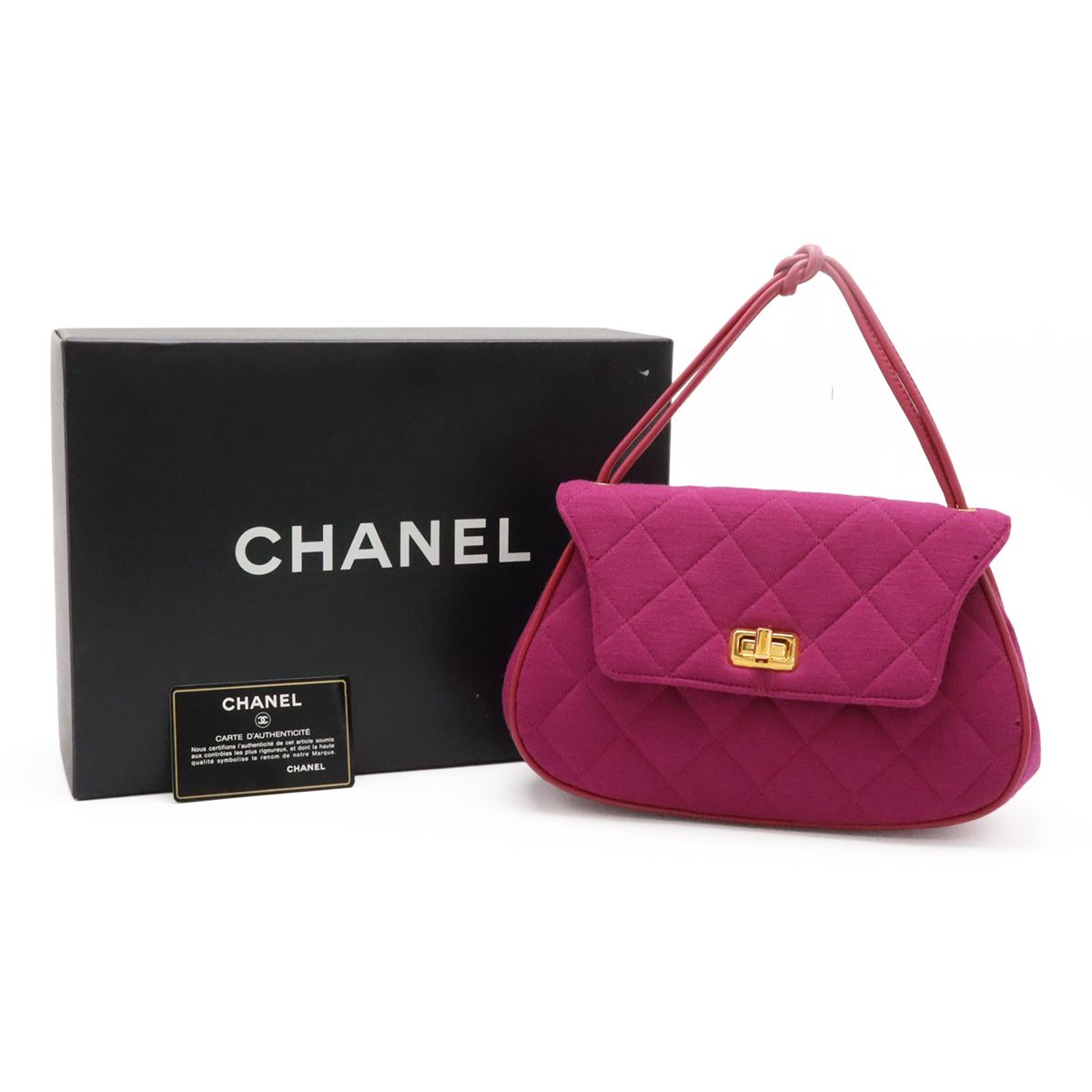 Chanel Quilted Canvas Mini Bag Cotton Purple Gold — view 9