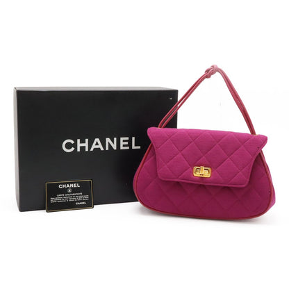 Chanel Quilted Canvas Mini Bag Cotton Purple Gold — view 9