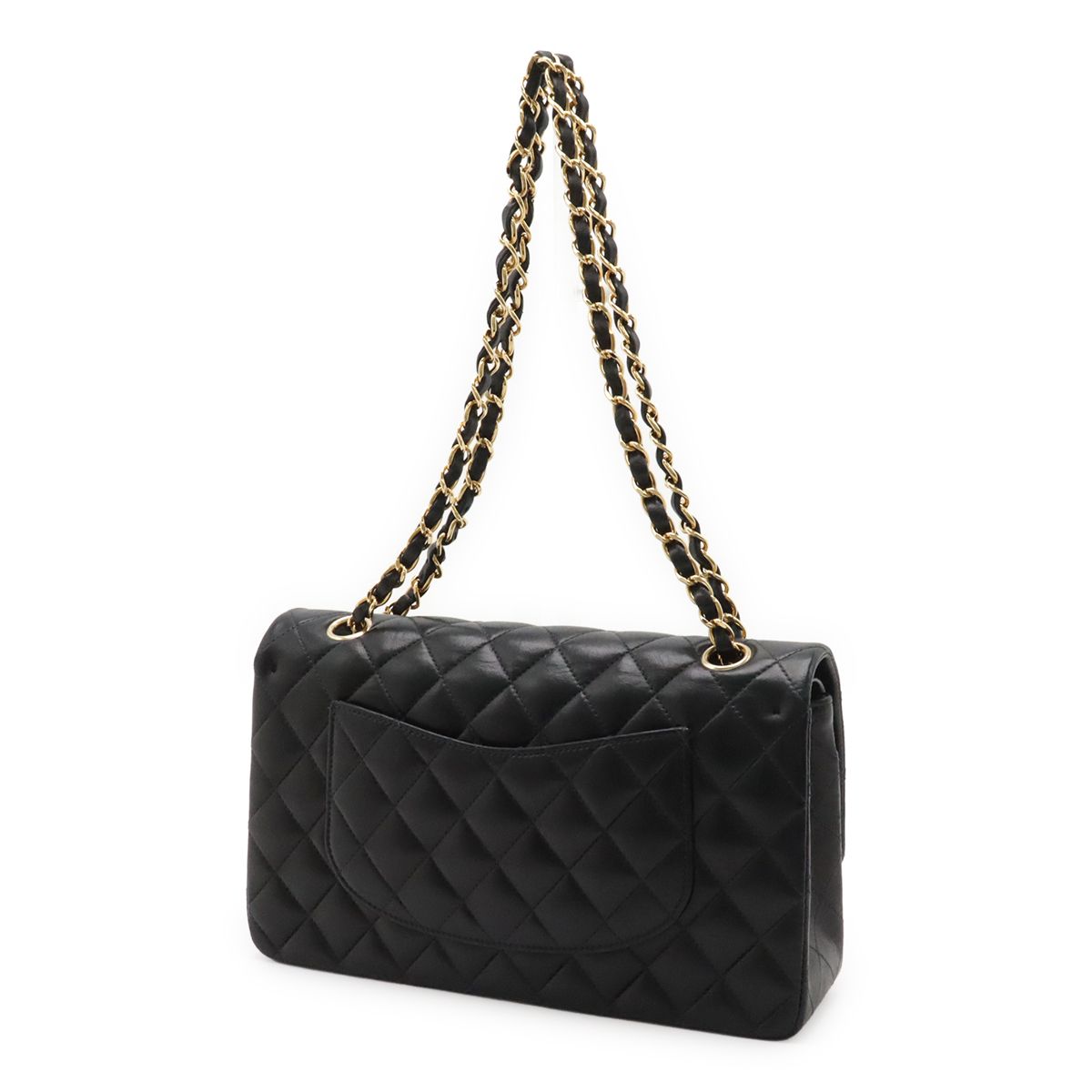 Chanel Quilted 25 CC Logo Chain Shoulder Bag Lambskin Black Gold — view 2