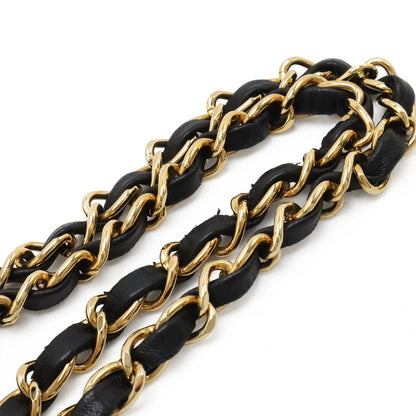 Chanel Quilted 25 CC Logo Chain Shoulder Bag Lambskin Black Gold — view 5