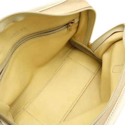 Loewe Amazona 28 Anagram Mini Boston Bag Suede Leather Ivory White Beige Gold — view 6
